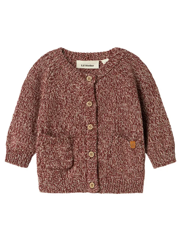 Cardigan in Rot/ Creme