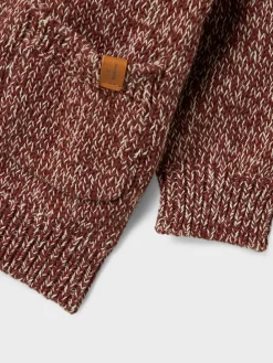 Cardigan in Rot/ Creme