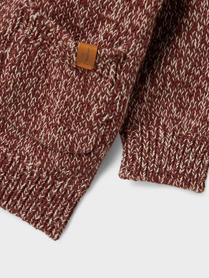 Cardigan in Rot/ Creme