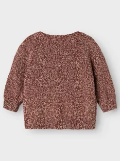 Cardigan in Rot/ Creme