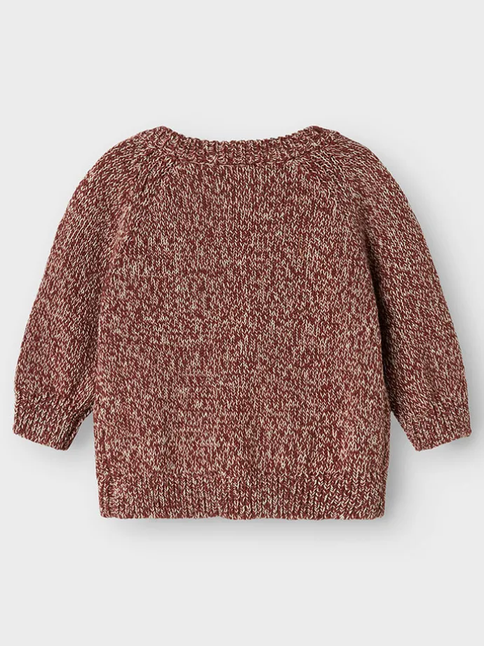 Cardigan in Rot/ Creme