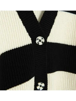 Cardigan in Schwarz/ Creme