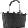 Carrybag - Einkaufskorb (cord dark matcha) in rhombus black