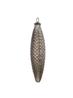 Christbaumkugel in Silber - (L)24 x  Ø 7 cm