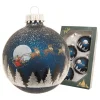 Christbaumkugeln in Dunkelblau/ Gold - 4 Stück