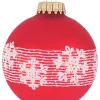 Christbaumkugeln "Schneekristall" in Rot - 4 Stück - Ø 7 cm