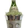 Christbaumornament "Champagner mit Kühler" in Grau - (L)14 cm