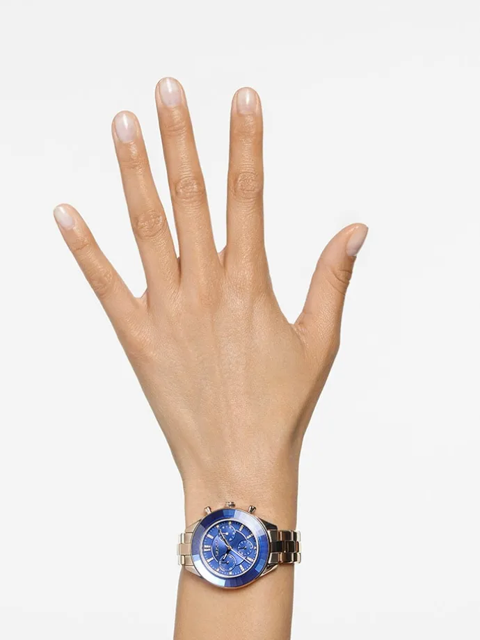 Chronograph in Gold/ Blau