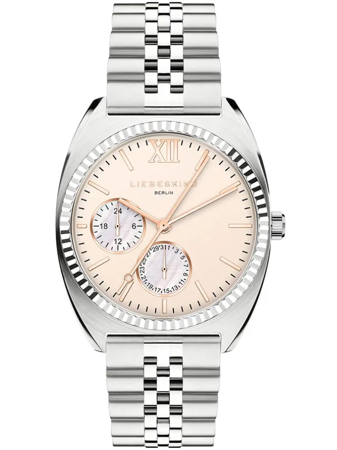 Chronograph in Silber/ Apricot