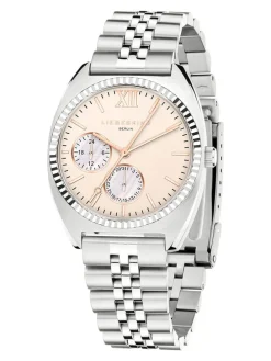 Chronograph in Silber/ Apricot