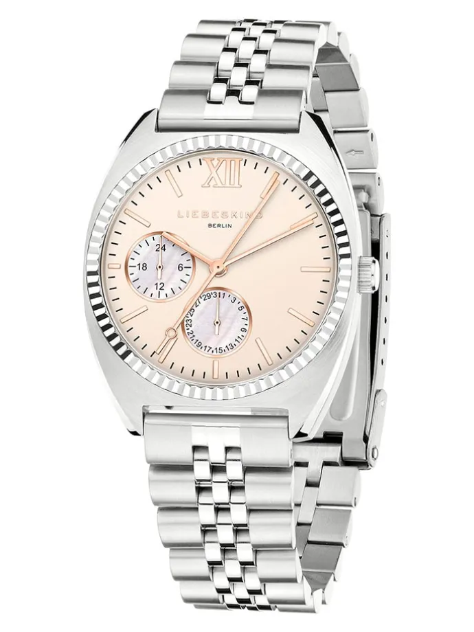 Chronograph in Silber/ Apricot
