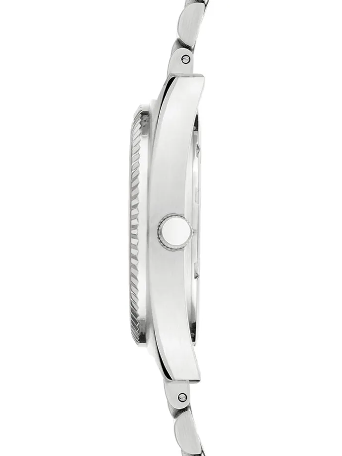 Chronograph in Silber/ Apricot