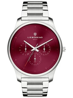 Chronograph in Silber/ Bordeaux