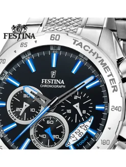 Chronograph-Armbanduhr Festina Timeless Chronograph silber groß (ca. 45mm)
