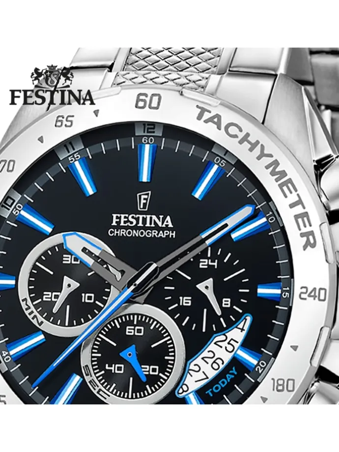 Chronograph-Armbanduhr Festina Timeless Chronograph silber groß (ca. 45mm)