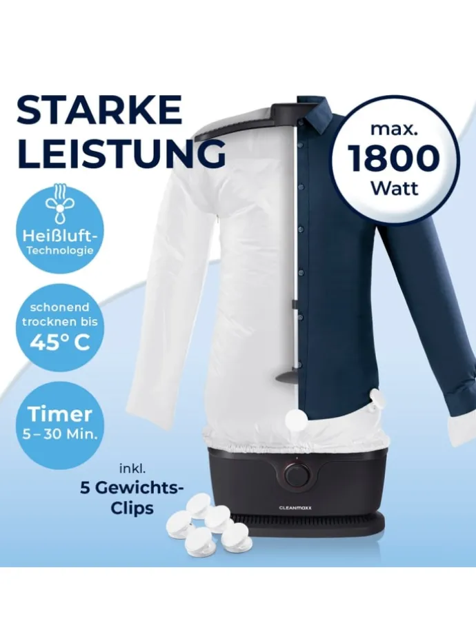CLEANmaxx Bügler für Hemden, Blusen & Hosen - Schwarz