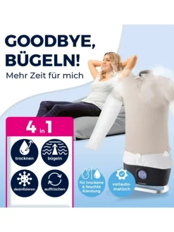 CLEANmaxx Bügler mit Dampffunktion  für Hemden & Blusen + Bügler-Aufsatz für