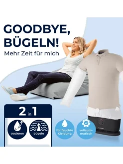 CLEANmaxx Bügler mit Timerfunktion  für Hemden & Blusen - silber/schwarz