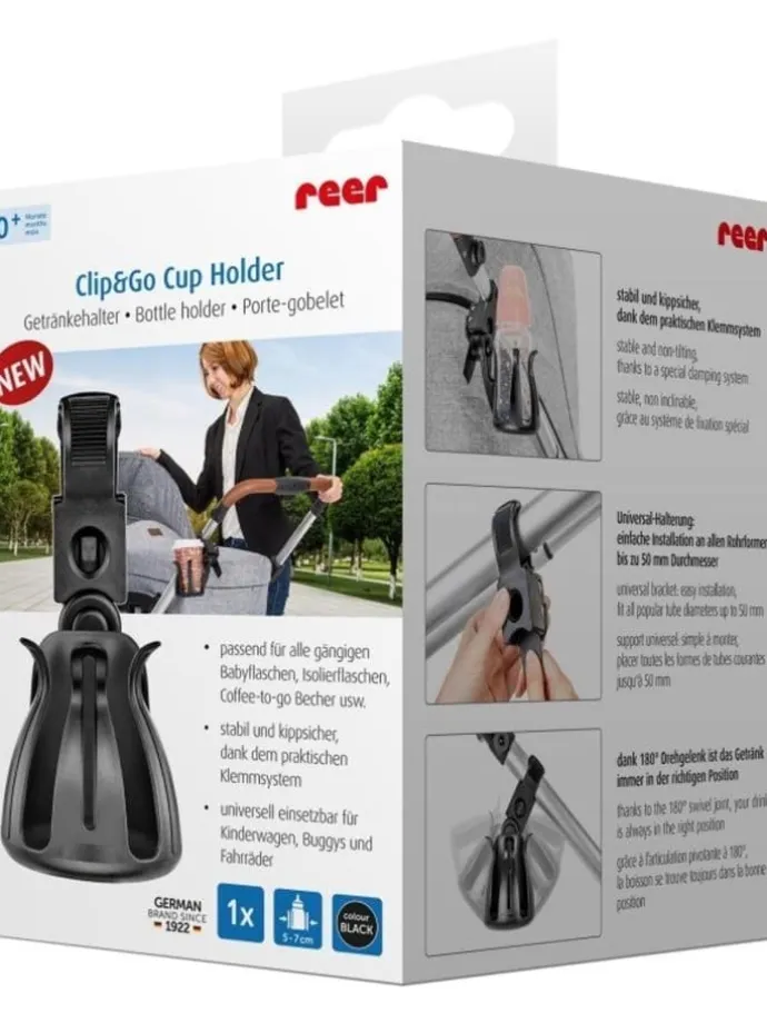 Clip&Go Cup Holder Getränkehalter in Schwarz ab 0 Monate