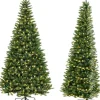 240cm Künstlicher Weihnachtsbaum Ecke mit Beleuchtung in Grün