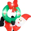 120cm LED Weihnachtsmann mit Kranz in Rot