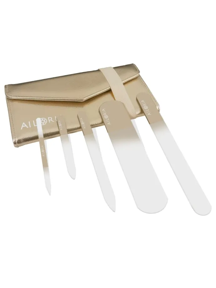 CONTOUR LUXE Glas-Nagelfeilenset in gold