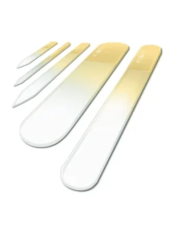 CONTOUR LUXE Glas-Nagelfeilenset in gelb