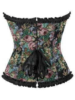 Corsage in Schwarz/ Bunt