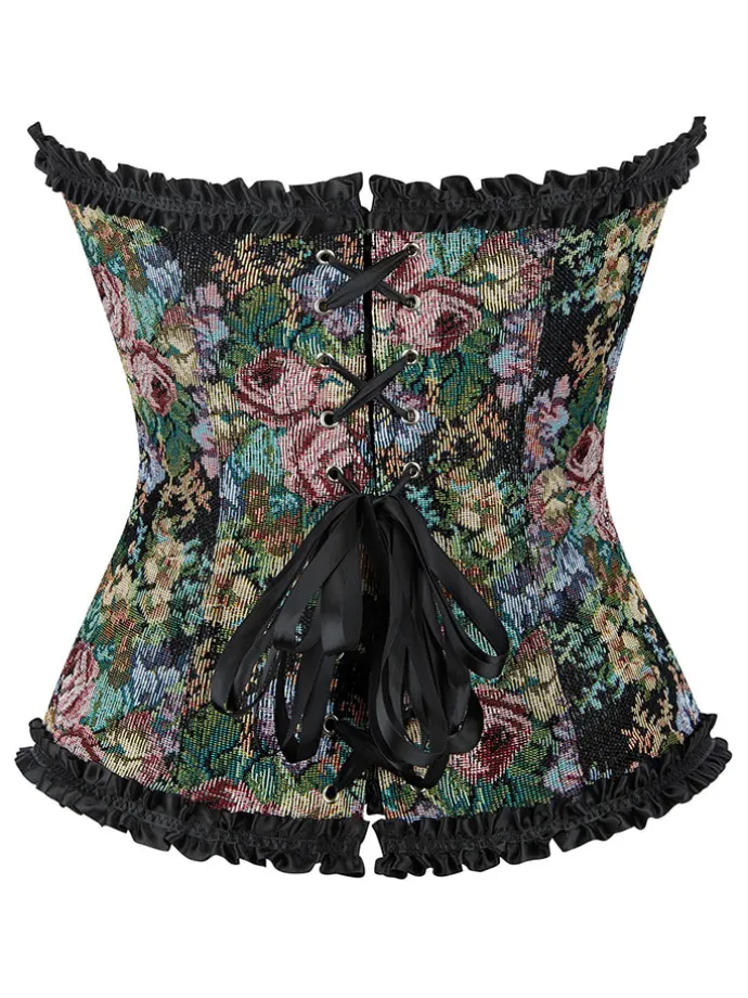 Corsage in Schwarz/ Bunt