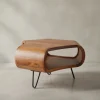 Couchtisch | Sheesham, 55x55x38cm, Ablage, Metallgestell