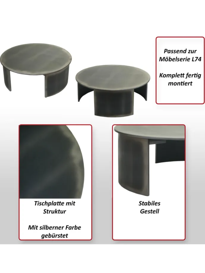 Couchtisch L74 Industrial rund