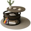 Couchtisch Swing aus Metall mit verstellbarer Holz Tischplatte in Grau