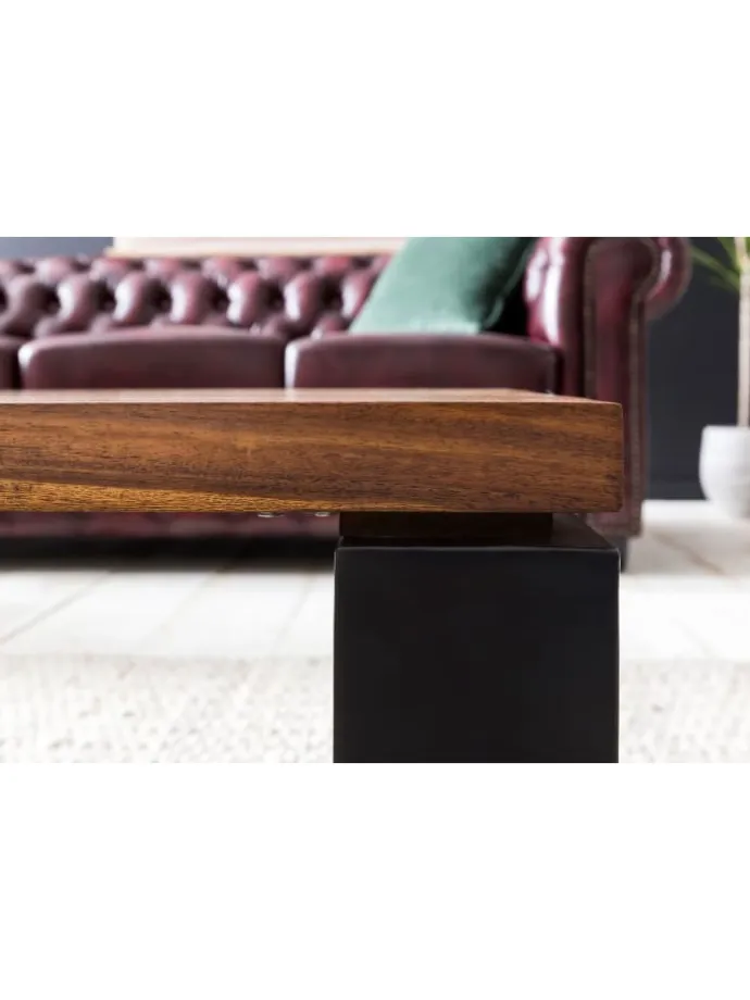 Couchtisch WL5.650 115x35x60 cm Massiv Holz Sofatisch mit