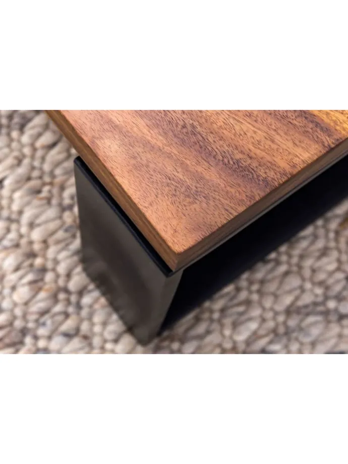Couchtisch WL5.650 115x35x60 cm Massiv Holz Sofatisch mit