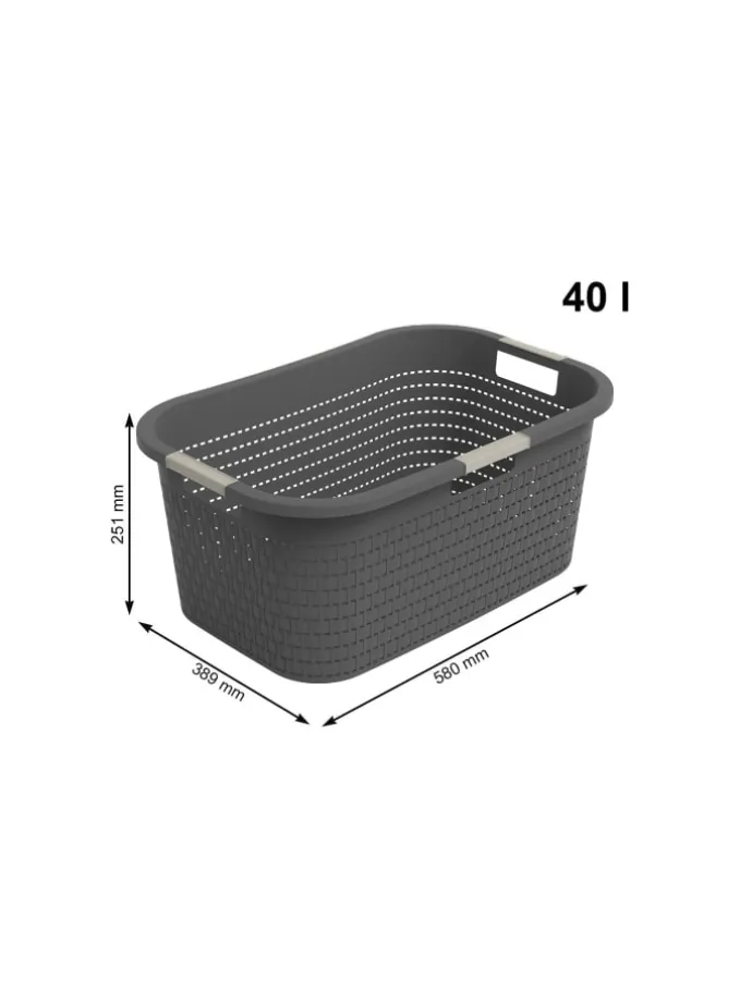Country Set 2tlg. bestehend aus Korb 40l und Sammler 55l mit Deckel in Anthrazit