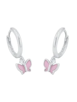 Creolen Silber 925, rhodiniert in Rosa