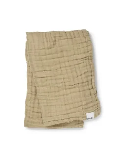 Crinkled Blanket - Pure Khaki in Beige 120 x 120cm
