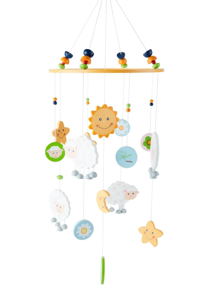 3D Baby Mobile Schaf Betty Holz - ab Geburt in Gelb