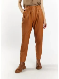Damen Lederhose in Cognac