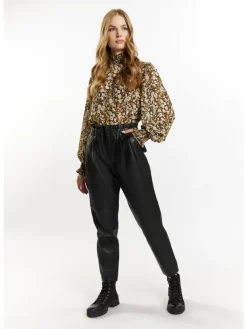 Damen Lederhose in Schwarz
