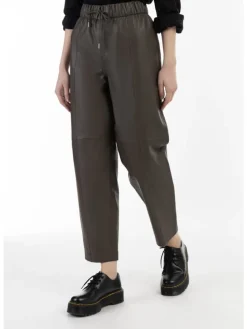 Damen Lederhose in Taupe