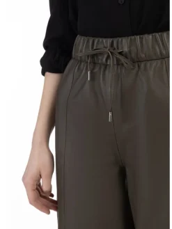Damen Lederhose in Taupe