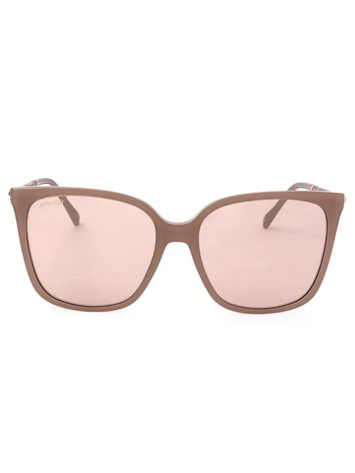 Damen-Sonnenbrille in Beige/ Rosa