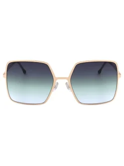 Damen-Sonnenbrille in Gold/ Hellblau