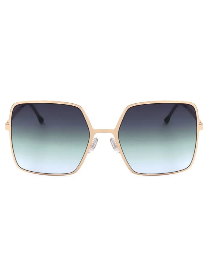 Damen-Sonnenbrille in Gold/ Hellblau