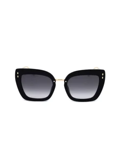 Damen-Sonnenbrille in Schwarz-Gold/ Dunkelblau