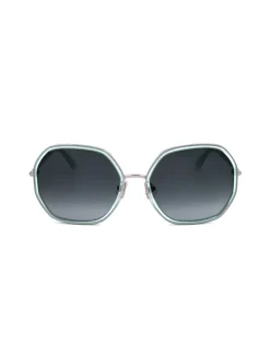 Damen-Sonnenbrille in Silber/ Dunkelblau