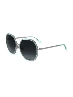 Damen-Sonnenbrille in Silber/ Dunkelblau