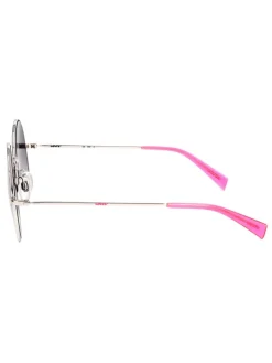 Damen-Sonnenbrille in Silber-Pink/ Blau