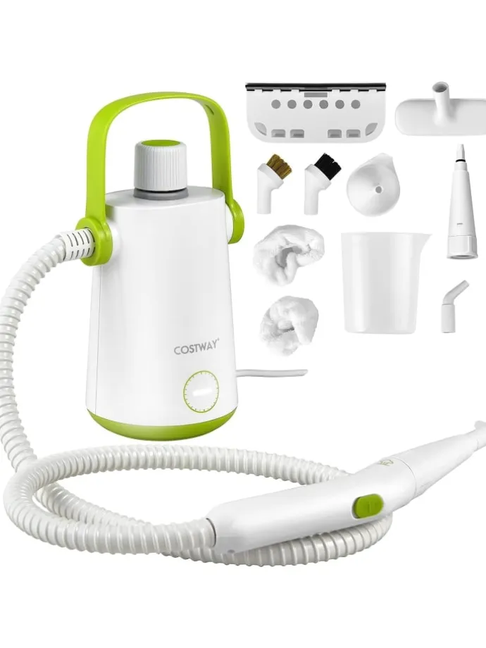 Dampfreiniger 1000W inkl. 10 Zubehör in Grün